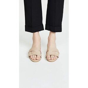 Kaanas Santorini Infinity Loop Woven Flat Slide Sandal Size 8 Beige Springtime